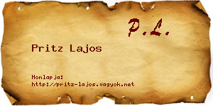 Pritz Lajos névjegykártya